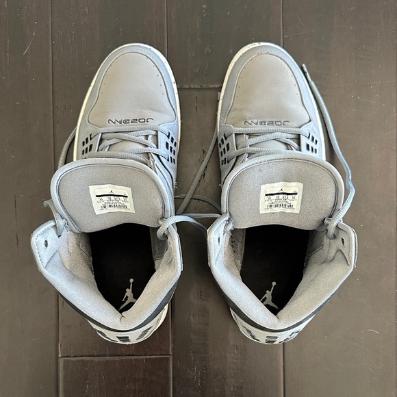 Nike Jordan 1 Flight Men's Gray and Black High-Top Sneakers - Picture 9 of 10